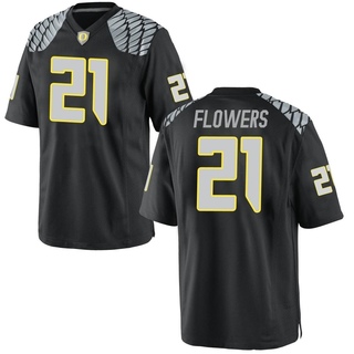 Aaron Flowers Game Black Men's Oregon Ducks Football Jersey