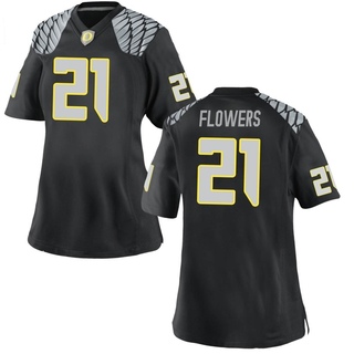 Aaron Flowers Game Black Women's Oregon Ducks Football Jersey