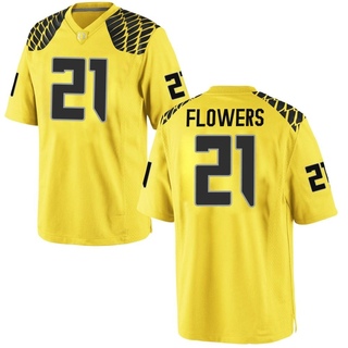 Aaron Flowers Game Gold Men's Oregon Ducks Football Jersey