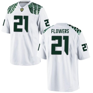 Aaron Flowers Game White Men's Oregon Ducks Football Jersey