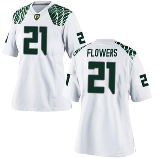 Aaron Flowers Game White Women's Oregon Ducks Football Jersey