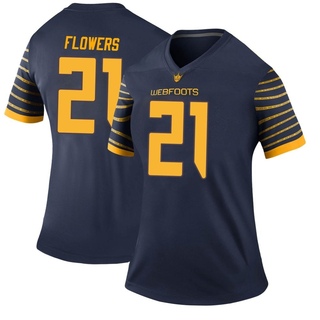 Aaron Flowers Legend Navy Women's Oregon Ducks Football Jersey