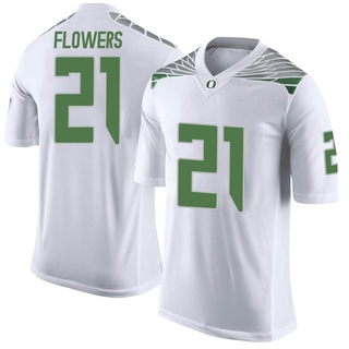 Aaron Flowers Limited White Men's Oregon Ducks Football Jersey