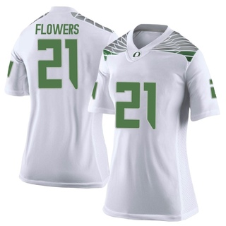 Aaron Flowers Limited White Women's Oregon Ducks Football Jersey