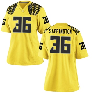 Atticus Sappington Game Gold Women's Oregon Ducks Football Jersey