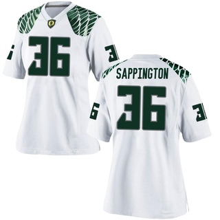 Atticus Sappington Game White Women's Oregon Ducks Football Jersey