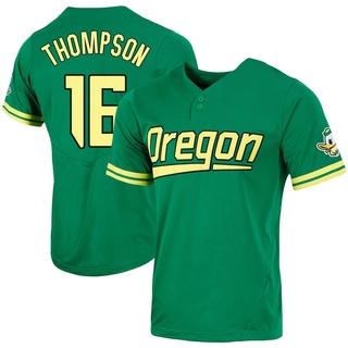 Bennett Thompson Replica Green Men's Oregon Ducks Two-Button Baseball Jersey