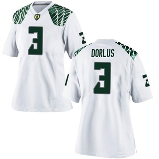 Brandon Dorlus Game White Women's Oregon Ducks Football Jersey