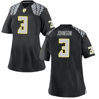 Brandon Johnson Game Black Women's Oregon Ducks Football Jersey