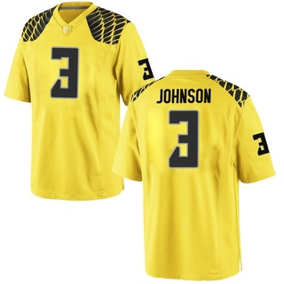 Brandon Johnson Game Gold Men's Oregon Ducks Football Jersey