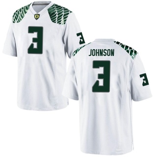 Brandon Johnson Game White Men's Oregon Ducks Football Jersey