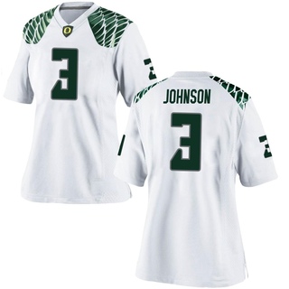 Brandon Johnson Game White Women's Oregon Ducks Football Jersey