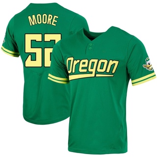 Brock Moore Replica Green Men's Oregon Ducks Two-Button Baseball Jersey