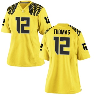 Brock Thomas Game Gold Women's Oregon Ducks Football Jersey