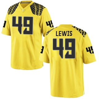 Camden Lewis Game Gold Men's Oregon Ducks Football Jersey