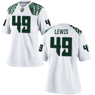 Camden Lewis Replica White Women's Oregon Ducks Football Jersey