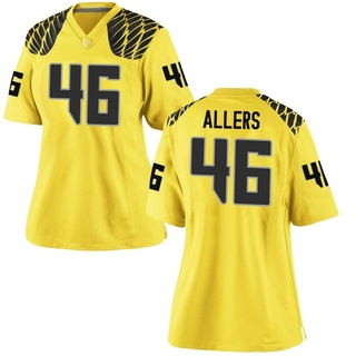 Chip Allers Game Gold Women's Oregon Ducks Football Jersey