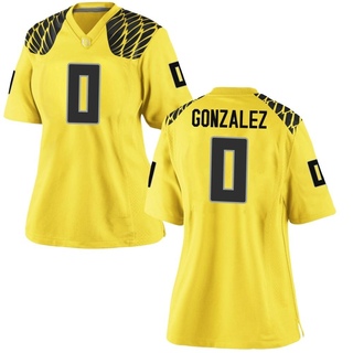 Christian Gonzalez Game Gold Women's Oregon Ducks Football Jersey