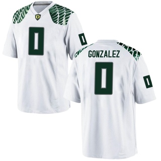 Christian Gonzalez Game White Men's Oregon Ducks Football Jersey