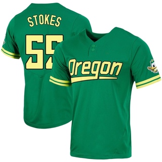 Cole Stokes Replica Green Men's Oregon Ducks Two-Button Baseball Jersey