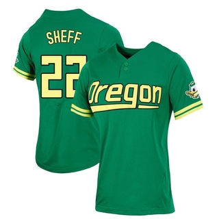 Cooper Sheff Replica Green Women's Oregon Ducks Two-Button Baseball Jersey