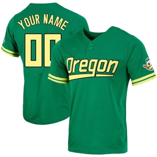 Custom Replica Green Men's Oregon Ducks Two-Button Baseball Jersey