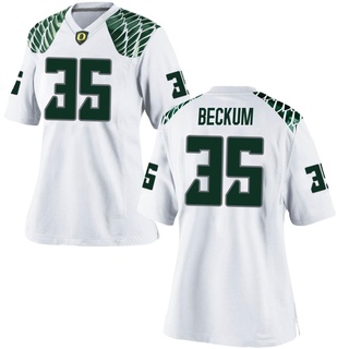 DJ Beckum Game White Women's Oregon Ducks Football Jersey