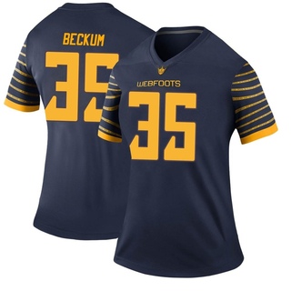 DJ Beckum Legend Navy Women's Oregon Ducks Football Jersey