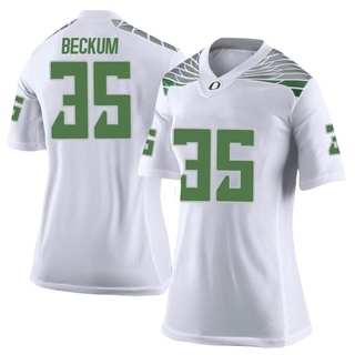 DJ Beckum Limited White Women's Oregon Ducks Football Jersey