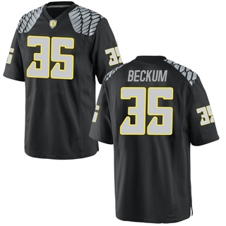 DJ Beckum Replica Black Men's Oregon Ducks Football Jersey