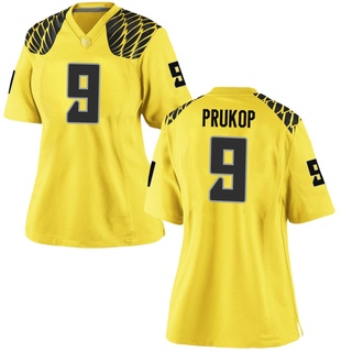 Dakota Prukop Game Gold Women's Oregon Ducks Football Jersey