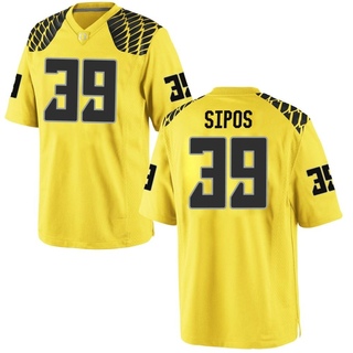 Dane Sipos Game Gold Men's Oregon Ducks Football Jersey