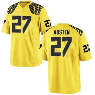 Daylen Austin Game Gold Men's Oregon Ducks Football Jersey