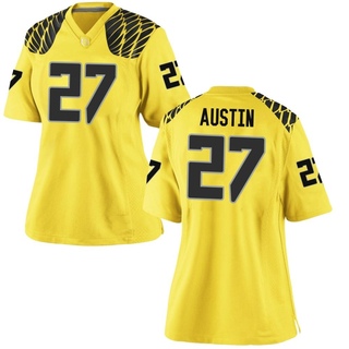 Daylen Austin Game Gold Women's Oregon Ducks Football Jersey