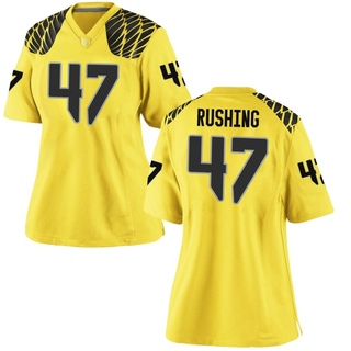 Elijah Rushing Game Gold Women's Oregon Ducks Football Jersey