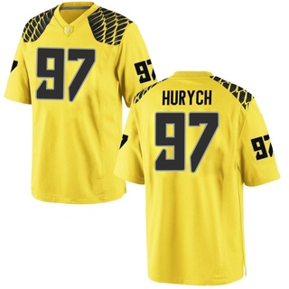 Gage Hurych Game Gold Men's Oregon Ducks Football Jersey