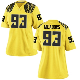 Grant Meadors Game Gold Women's Oregon Ducks Football Jersey