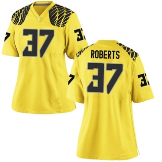 Hunter Roberts Game Gold Women's Oregon Ducks Football Jersey