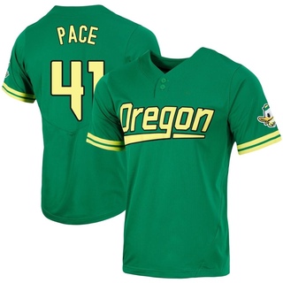 Jackson Pace Replica Green Men's Oregon Ducks Two-Button Baseball Jersey