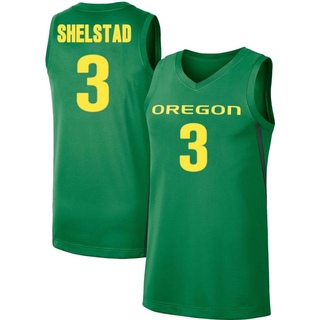 Jackson Shelstad Replica Green Men's Oregon Ducks Basketball Jersey