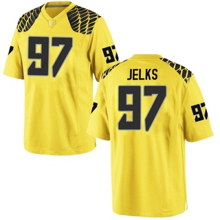 Jalen Jelks Replica Gold Men's Oregon Ducks Football Jersey