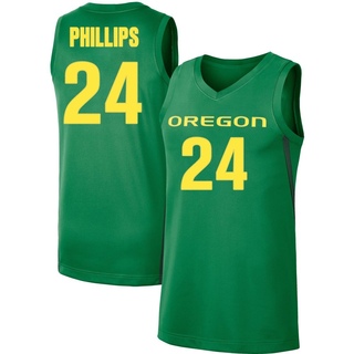 Jamari Phillips Replica Green Men's Oregon Ducks Basketball Jersey