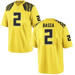 Jeffrey Bassa Game Gold Men's Oregon Ducks Football Jersey