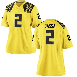 Jeffrey Bassa Game Gold Women's Oregon Ducks Football Jersey