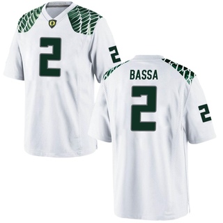 Jeffrey Bassa Game White Men's Oregon Ducks Football Jersey