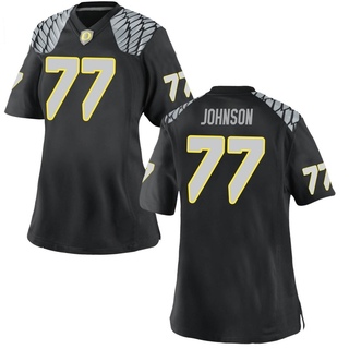 Jericho Johnson Game Black Women's Oregon Ducks Football Jersey