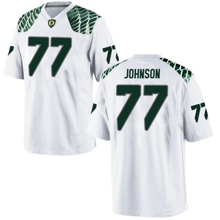 Jericho Johnson Game White Men's Oregon Ducks Football Jersey