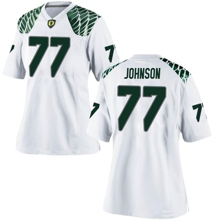 Jericho Johnson Game White Women's Oregon Ducks Football Jersey