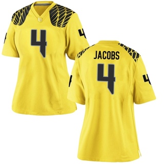 Jestin Jacobs Game Gold Women's Oregon Ducks Football Jersey