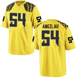 Junior Angilau Game Gold Men's Oregon Ducks Football Jersey